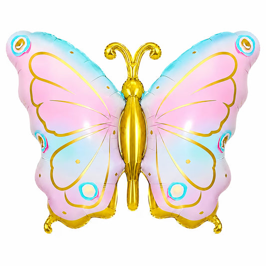 Pembe Altın Kelebek Folyo Balon 79 × 53 cm