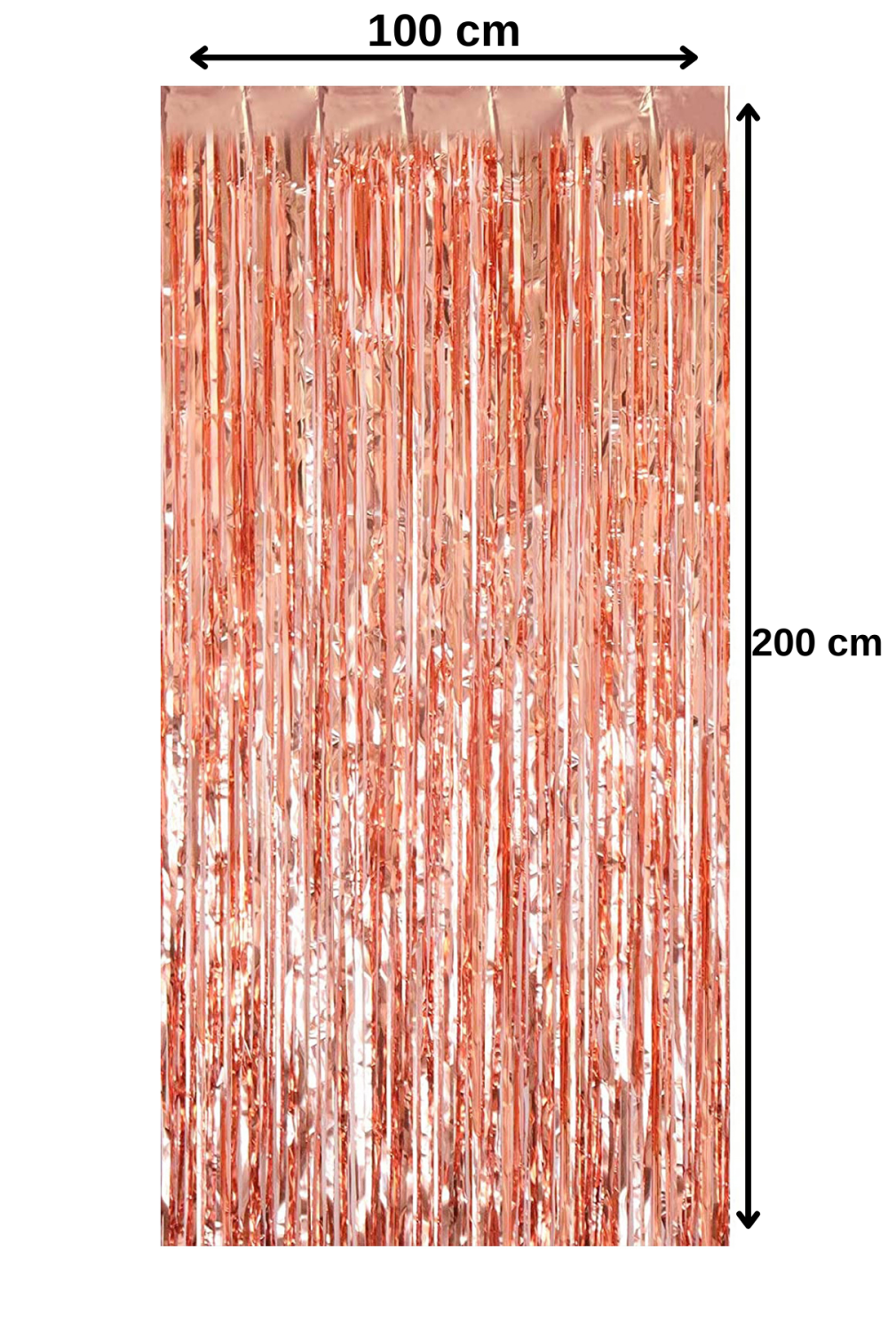 Rose Gold metalik püsküllü fon perdesi 100 x 200 cm