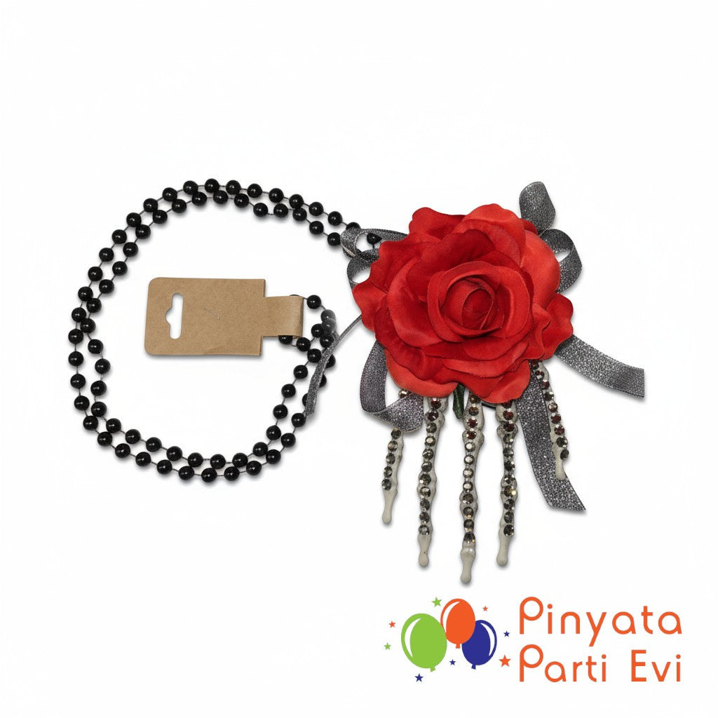 Halloween Kemik El Kolye Kırmızı