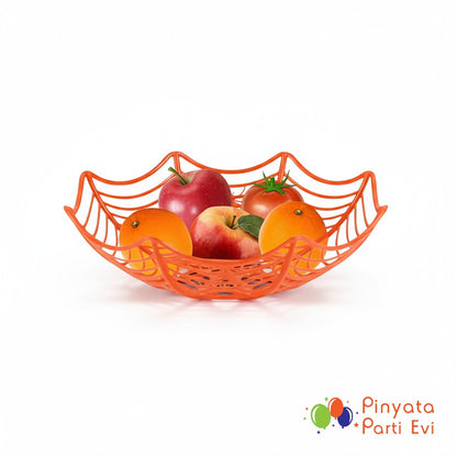 Turuncu Sepet Örümcek Ağ Desenli