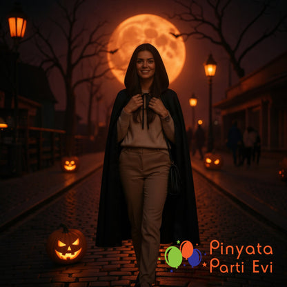Halloween Kapüşonlu Pelerin Siyah