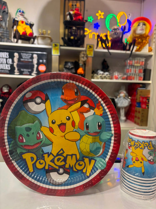 Pokémon Temalı Tabak Bardak Seti – 8+8 Parça