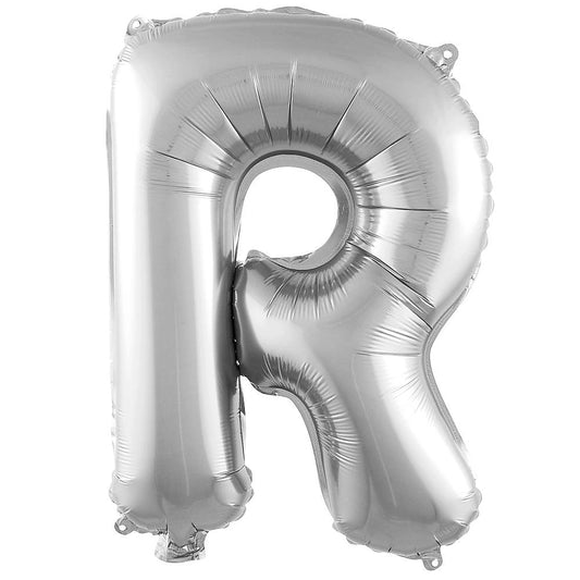 16 inç R harfi gümüş folyo balon, yaklaşık 36 cm
