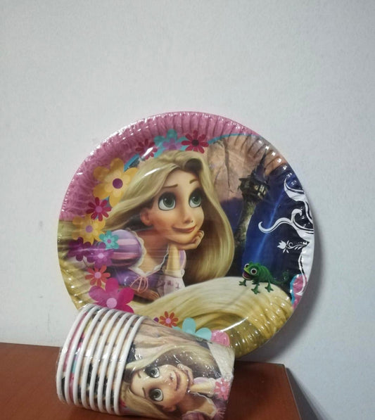 Rapunzel Temalı Tabak Bardak Seti – 8+8 Parça