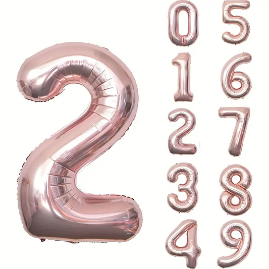 34'' 76 cm Siyah Rosegold 2 Rakam Folyo Balon