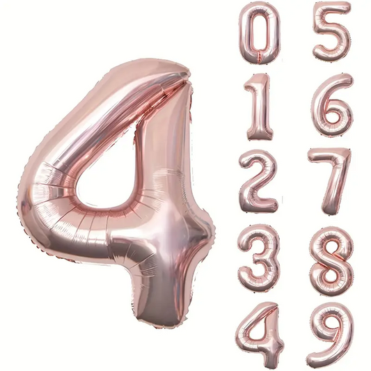 34'' 76 cm Siyah Rosegold 4 Rakam Folyo Balon