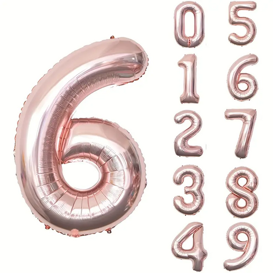 34'' 76 cm Siyah Rosegold 6 Rakam Folyo Balon
