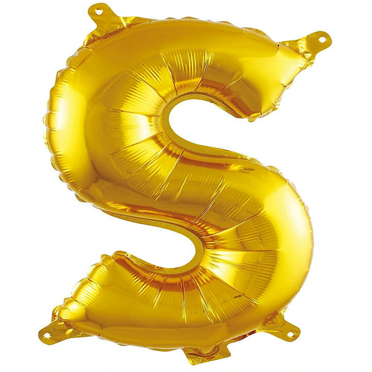 16 inç S harfi gold folyo balon, yaklaşık 36 cm
