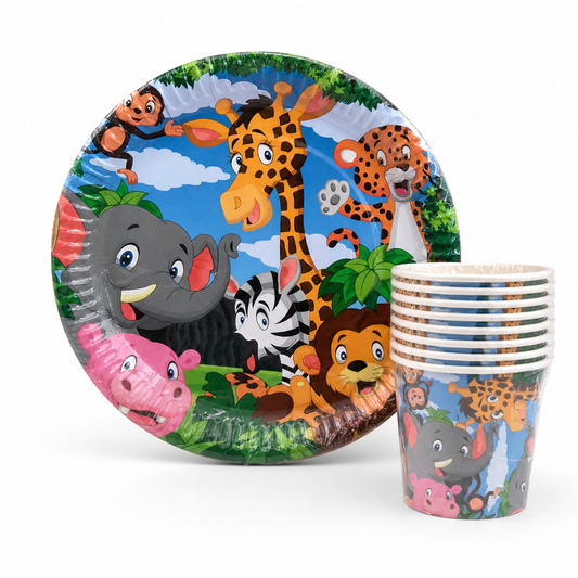 Safari Temalı Tabak Bardak Seti – 8+8 Parça