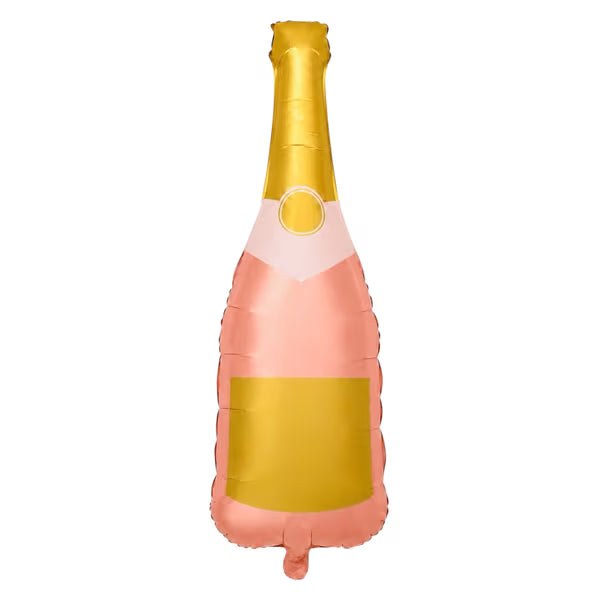 Yazı Yazılabilir Pembe Şampanya Şişe Folyo Balon 107 × 40 cm