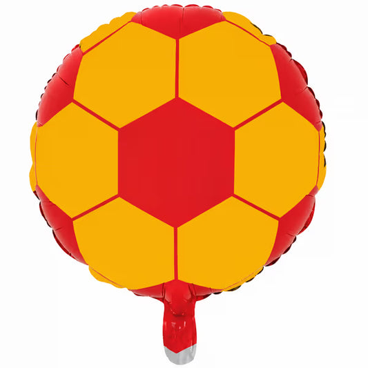 Sarı Kırmızı Futbol Top Folyo Balon 18 İnç