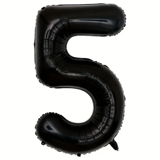 34'' 76 cm Siyah 5 Rakam Folyo Balon