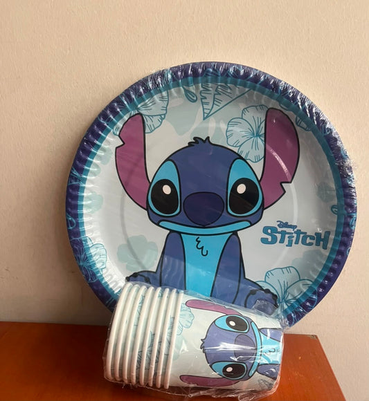 Stitch Temalı Tabak Bardak Seti – 8+8 Parça