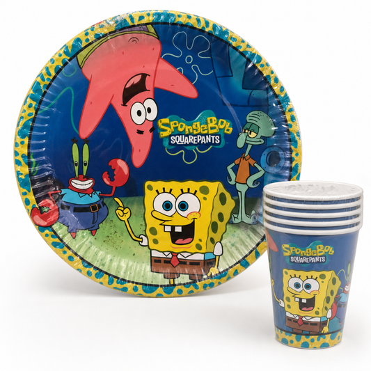 SüngerBob Temalı Tabak Bardak Seti – 8+8 Parça