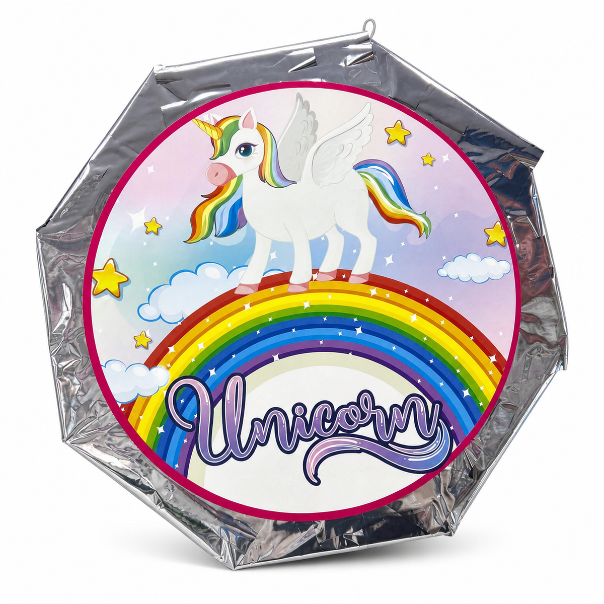 Unicorn Gökkuşağı Temalı Yuvarlak Pinyata