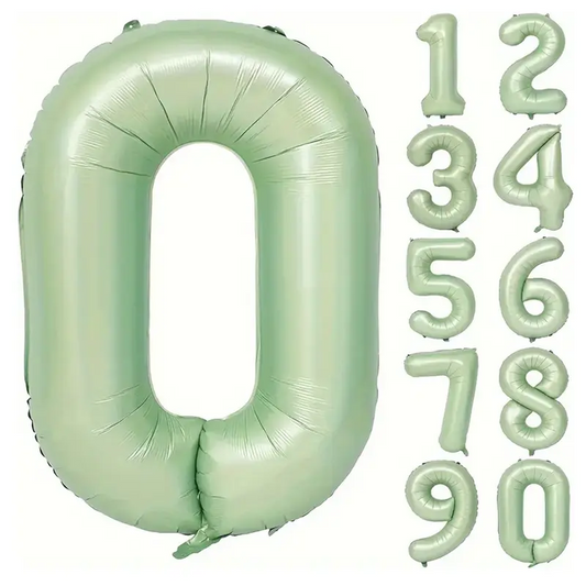 34'' 76 cm Yeşil 0 Rakam Folyo Balon