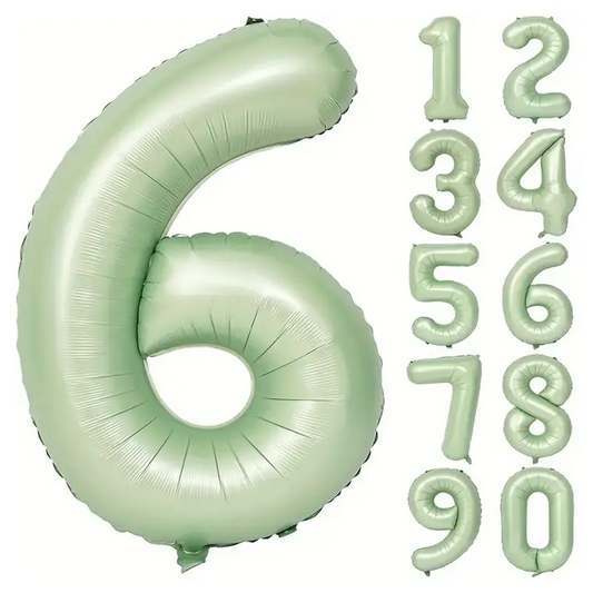 34'' 76 cm Yeşil 6 Rakam Folyo Balon