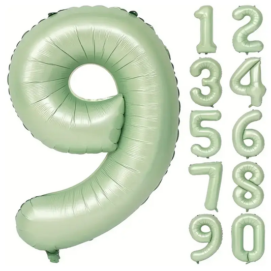 34'' 76 cm Yeşil 9 Rakam Folyo Balon
