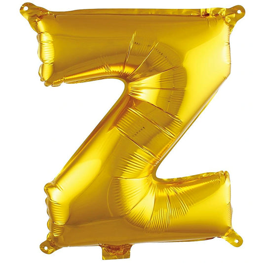 16 inç Z harfi gold folyo balon, yaklaşık 36 cm