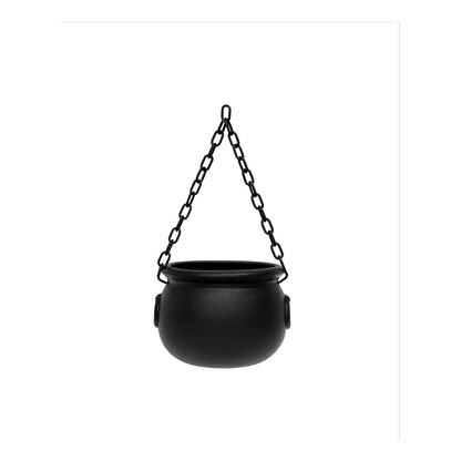 Zincirli siyah cadı kazanı 20 cm Halloween dekoru